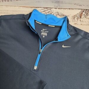 Nike Running Mens XL Racer 1/4 Zip Performance Shirt Blue Polyester 547793-454